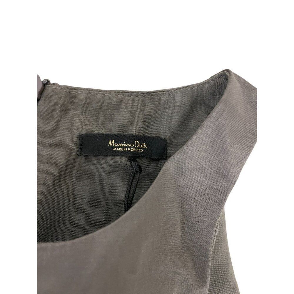 Massimo Dutti Womens Mini Dress XS Gray Flowing Satin Sleeveless 6655/655 NWT - Picture 5 of 11